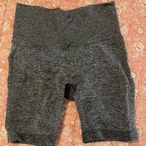 Gray seamless workout shorts